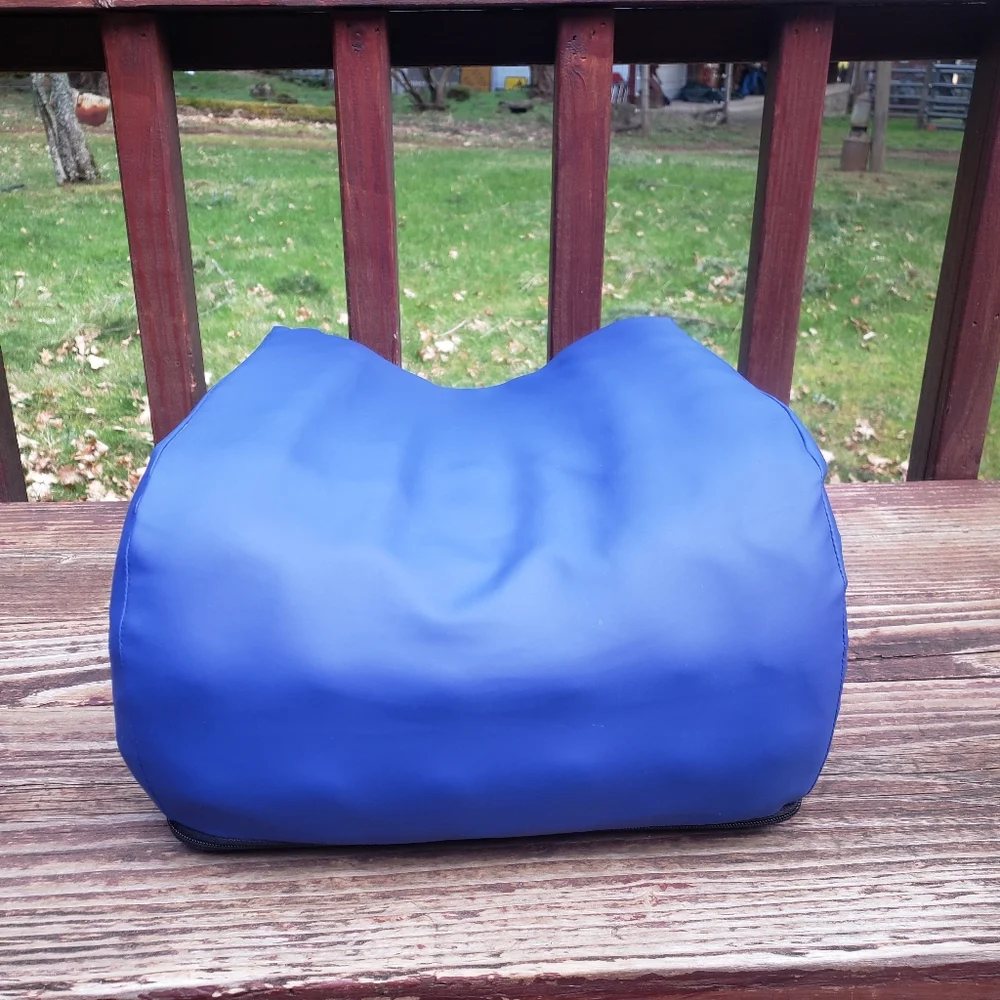 NY Ortho One leg - Zero-G Pillow ULTRA Heel Pillow/Cushion With Blue Cover
